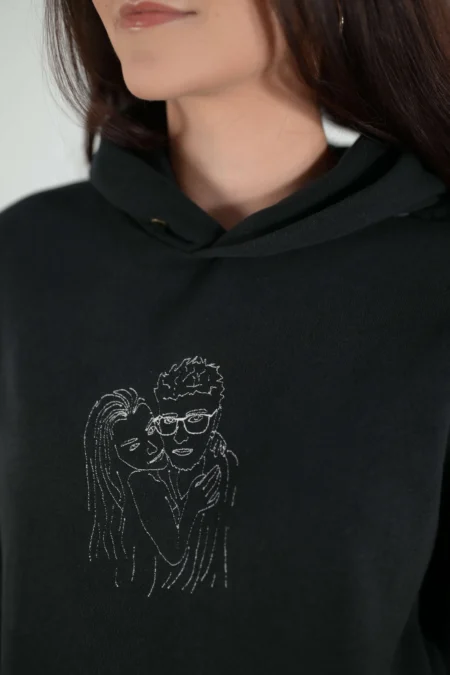 Custom dla par - lineart ze zdjęcia na bluzach